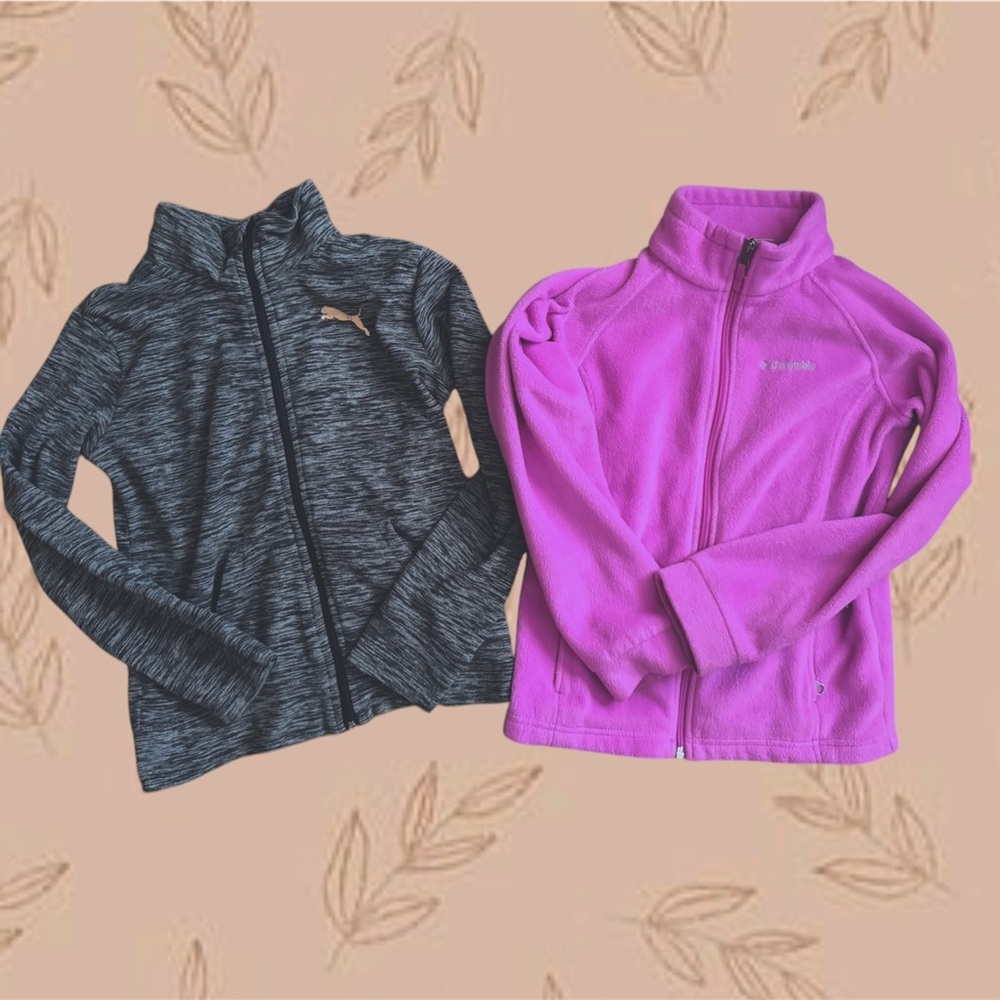 Bundle full zip fleece track puma Columbia girls